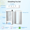 Diagram of a pest control system with labeled components on a light blue background.