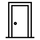 Illustration of a door icon with a circular doorknob on a white background