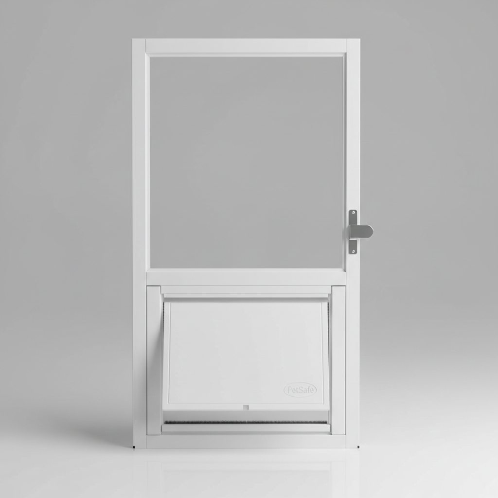 PetSafe 推拉式玻璃宠物门 - 无需切割，租房人士也能轻松安装的DIY狗门 - 铝制框架 - 白色
无需切割，轻松DIY安装：PetSafe 推拉式玻璃宠物门可轻松安装到您的推拉式玻璃门轨道上，非常适合公寓或出租房屋，无需钻孔或进行任何永久性改造。
防风雨且安全：配备磁性门帘、防碎玻璃、人体门锁套件和宠物门关闭面板，方便、节能且安全，四季皆宜。
多种尺寸门帘，适合各种犬种：专为大型犬设计，这款推拉式玻璃狗门的门帘开口尺寸为 10 1/4 英寸宽 x 16 3/8 英寸高，可容纳体重达 100 磅的宠物。