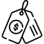 Two price tags with a dollar sign icon on a white background