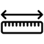 Icon of a ruler with arrows on a white background