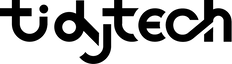 Black 'tidytech' logo on a white background
