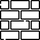 Black outline of a brick wall pattern on a white background
