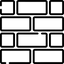 Black outline of a brick wall pattern on a white background